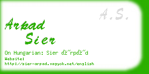 arpad sier business card